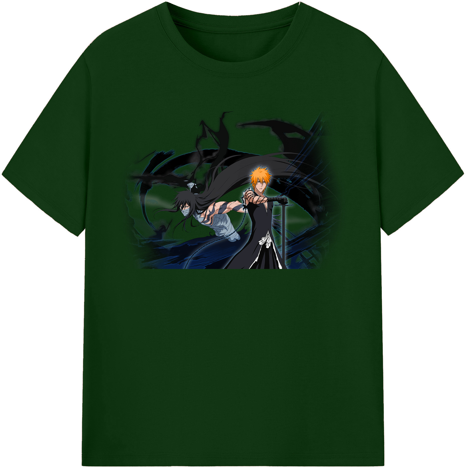 （画像用） ブリーチ 黒崎一護（くろさき いちご）BLEACH Kurosaki Ichigo 綿100％半袖Tシャツ（フロントプリント）